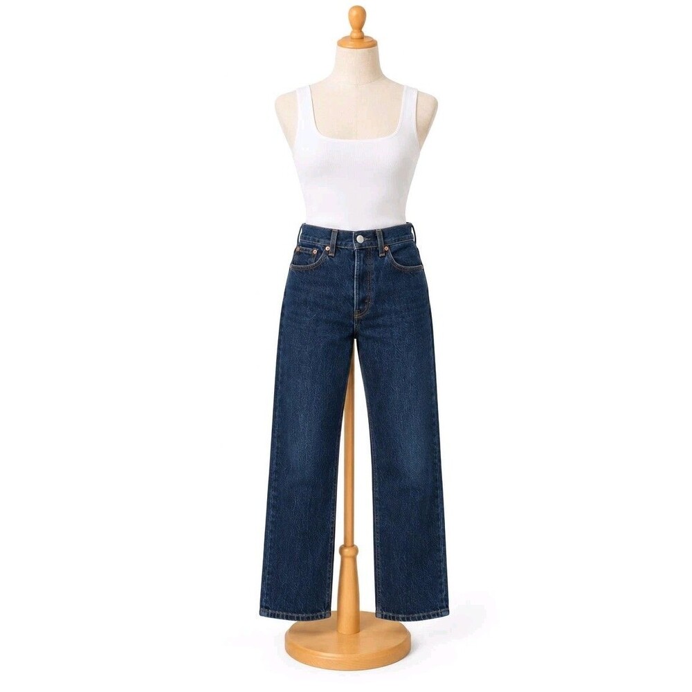 Levi's Premium Wedgie Straight Jeans Women's 30x26 Dark Wash High Rise